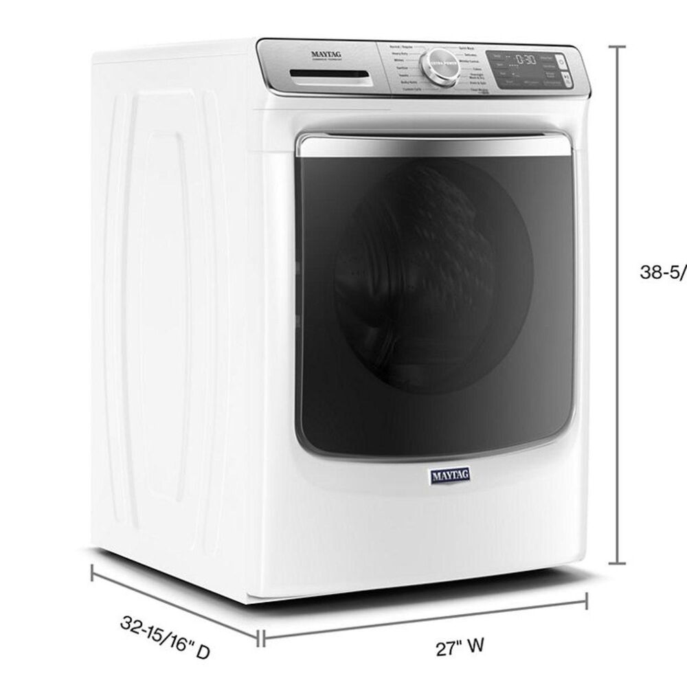 Maytag 5.0 Cu. Ft. Front Load Washer with Steam and a 7.3 Cu. Ft. Gas Dryer - White, , large