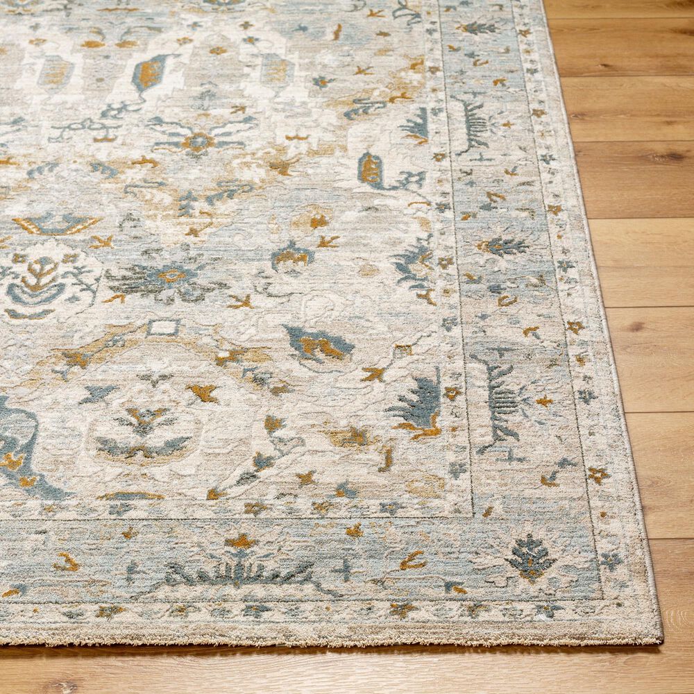 Surya Dresden Off-White, Taupe, Dusty Sage, Deep Teal, Light Gray, Olive and Mustard 2'7" x 10' Runner, , large