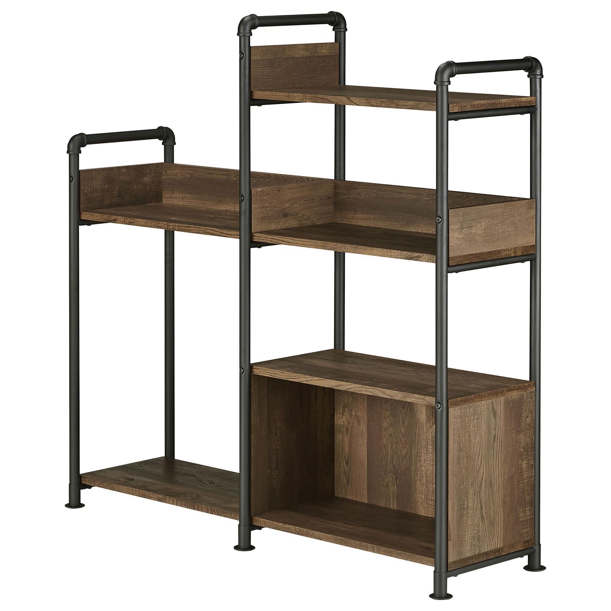 Furniture of America Omar Bookcase in Reclaimed Oak and Black