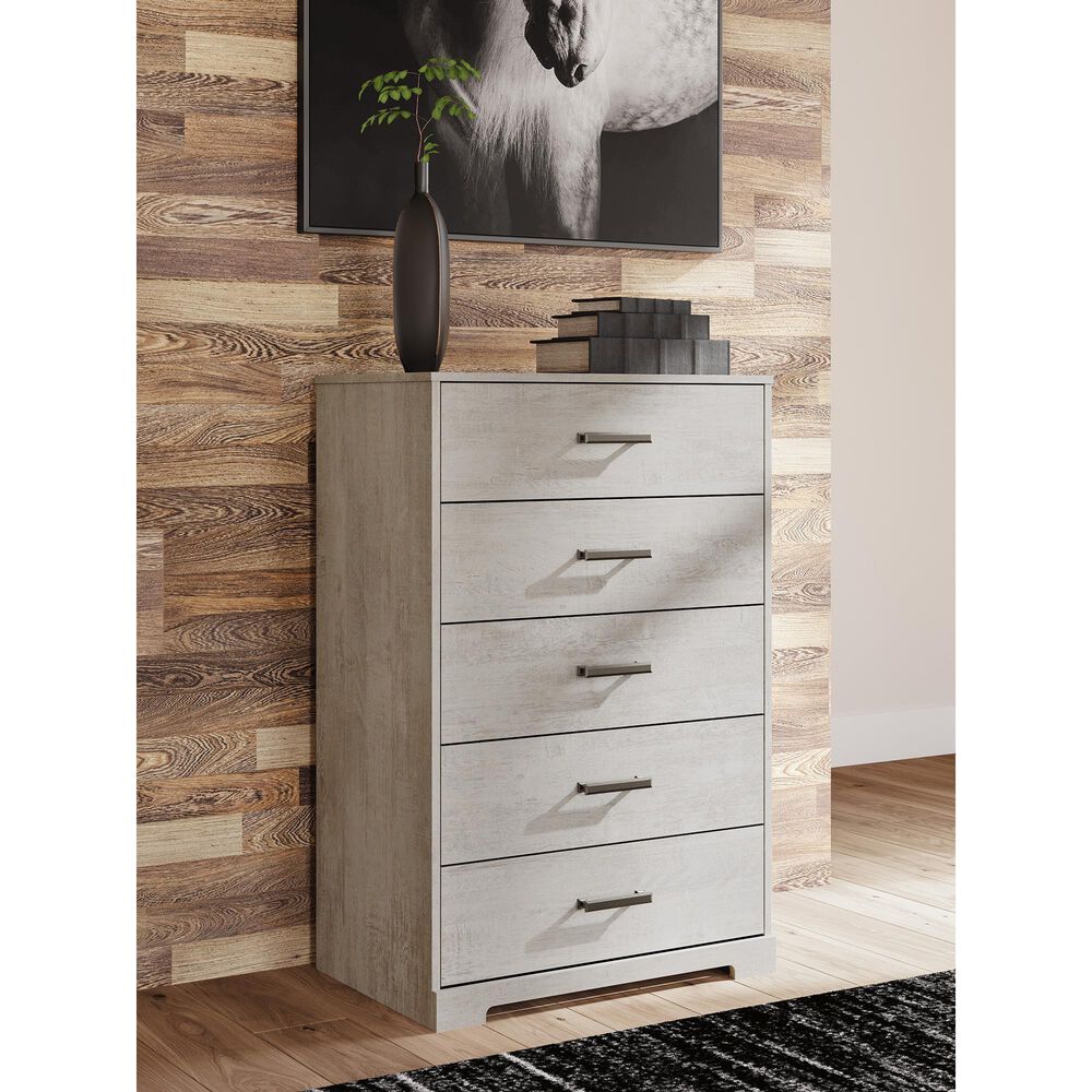 Ashley Shawburn 5-Drawer Chest in Light Gray, , large