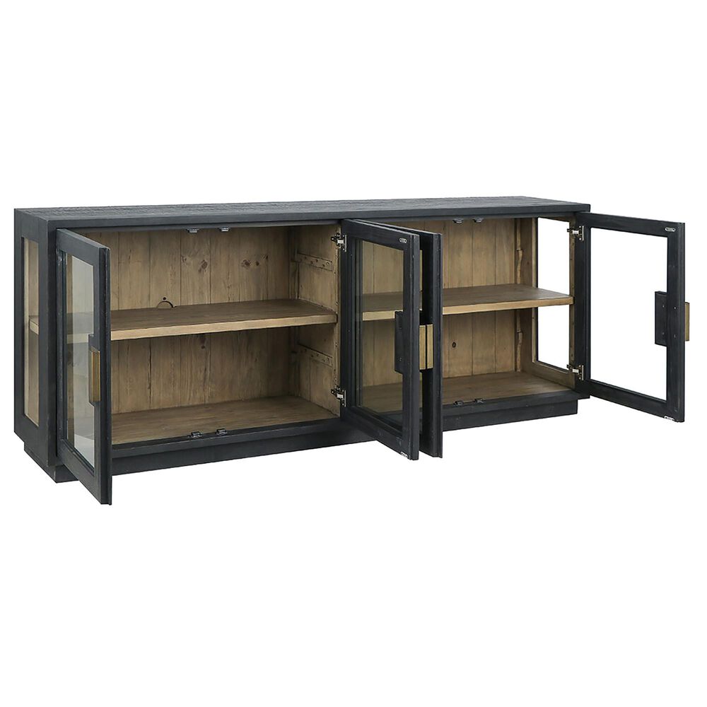 Classic Home Larson 4-Door Sideboard in Black and Clear, , large