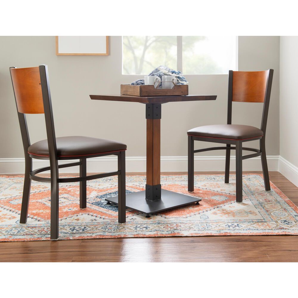 Linon Home Decor Elmer Side Chair in Brown and Medium Oak (Set of 2), , large