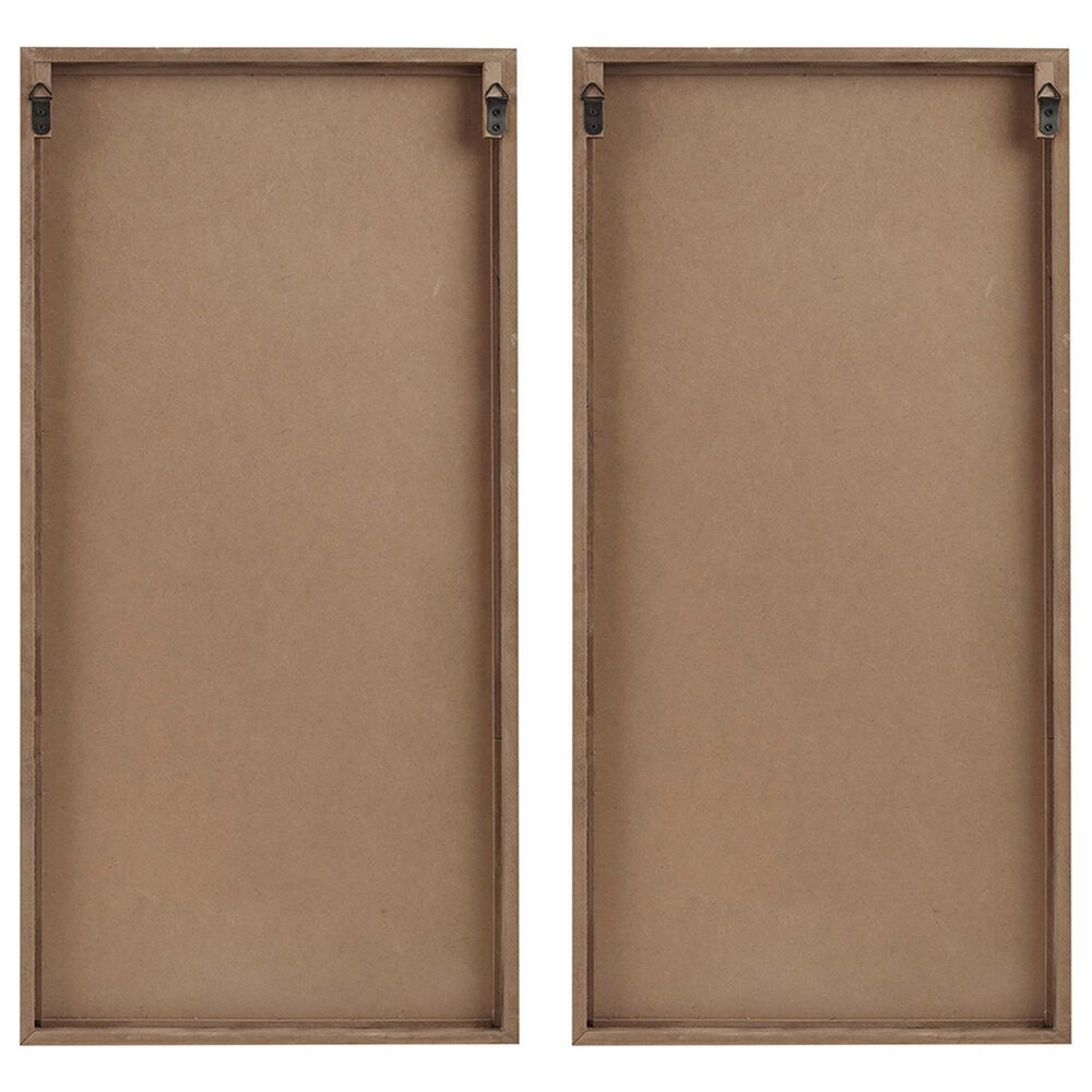 Hearth and Haven 32" x 16" Wood Panel Wall Decor in Dark Brown and White (Set of 2), , large