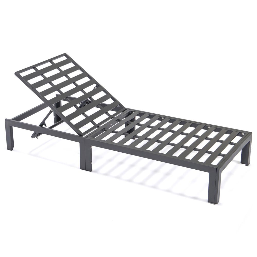 Leisuremod Chelsea Patio Chaise Lounge Chair with Beige Cushion in