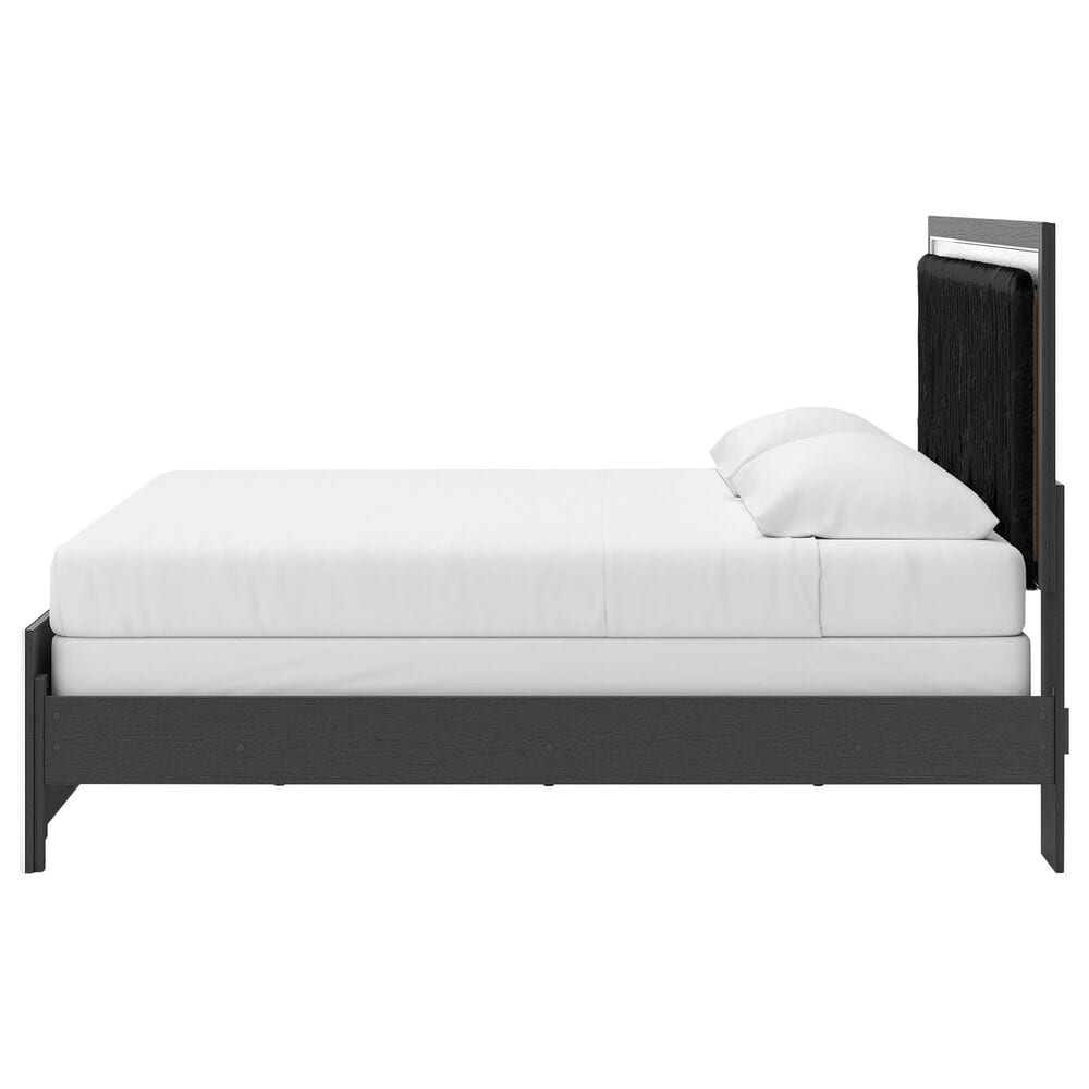 Ashley Zuraleus King Upholstered Panel Bed in Matte Black and Chrome, , large