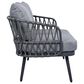Hearth and Haven 4-Piece Patio Conversation Set with Gray Cushion in Black, , large