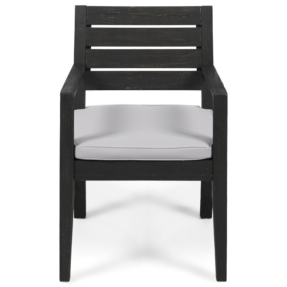 Hearth and Haven 7-Piece Outdoor Expandable Dining Set with Light Grey Cushions in Dark Grey, , large