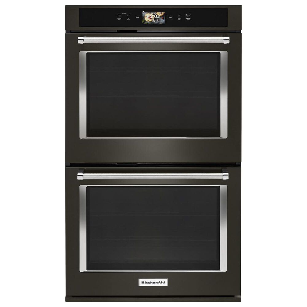 KitchenAid 30" Double Wall Oven in Black Stainless Steel, , large