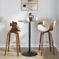 LumiSource Curvini 30" Swivel Barstool with Cream Upholstery in Walnut and Chrome (Set of 2), , large