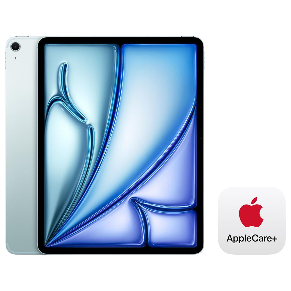 Apple 13-Inch iPad Air M3 Chip Wi-Fi + Cellular 1TB in Blue (Latest Model) with 2-Year AppleCare+, , large