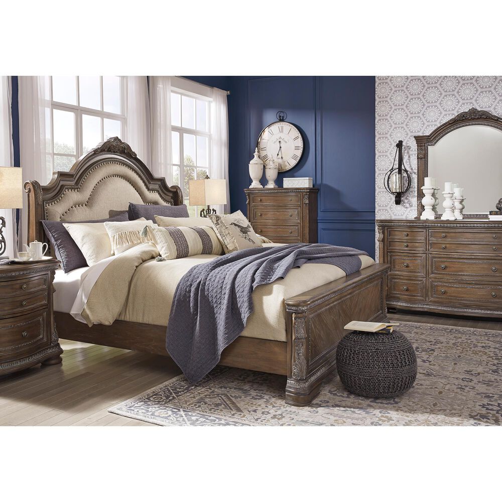 Signature Design by Ashley Charmond King Bed in Dark Brown, , large