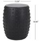 Hearth and Haven Outdoor Barrel Side Table with Studded Texture Design in Matte Black, , large