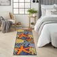 Nourison Aloha ALH24 2" x 6" Navy and Multicolor Indoor/Outdoor Runner, , large