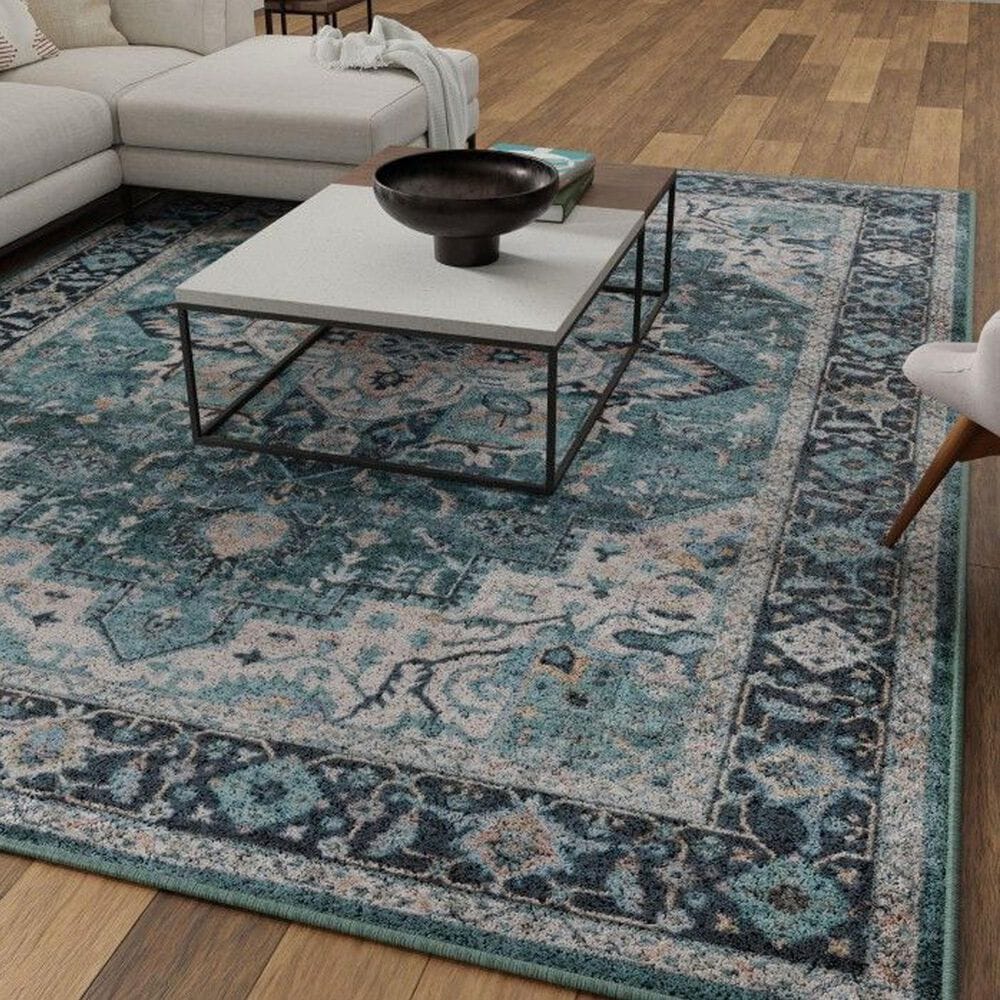 Central Oriental Rugease Velveteen Chantal Green and Ivory 7&#39;6&quot; x 9&#39;6&quot; Area Rug, , large