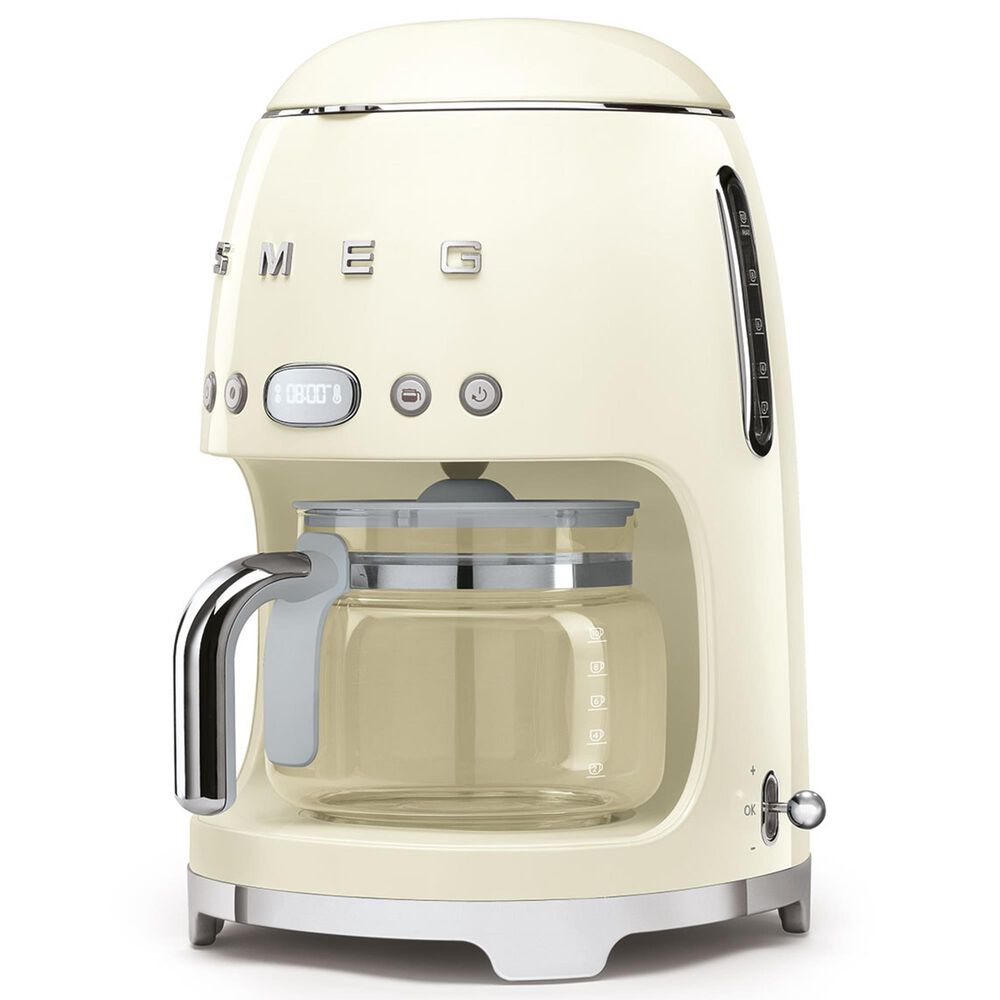 Smeg 47.34 Oz Drip Coffee Maker in Cream and Polished Chrome, , large
