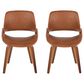 LumiSource Fabrico Mid-Century Modern Dining/accent Chair in Walnut and Camel Faux Leather by LumiSource - Set of 2, , large