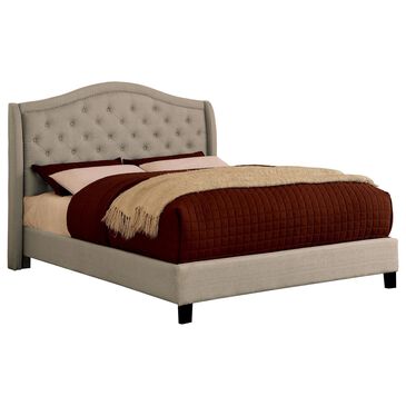 Furniture of America Grant California King Upholstered Bed in Warm Gray, , large
