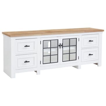 Ashley Ashbryn 74" TV Stand in White and Natural, , large