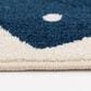 Central Oriental Terrace Tropic Friendly Fish 5" x 7"3" Snow and Sapphire Area Rug, , large