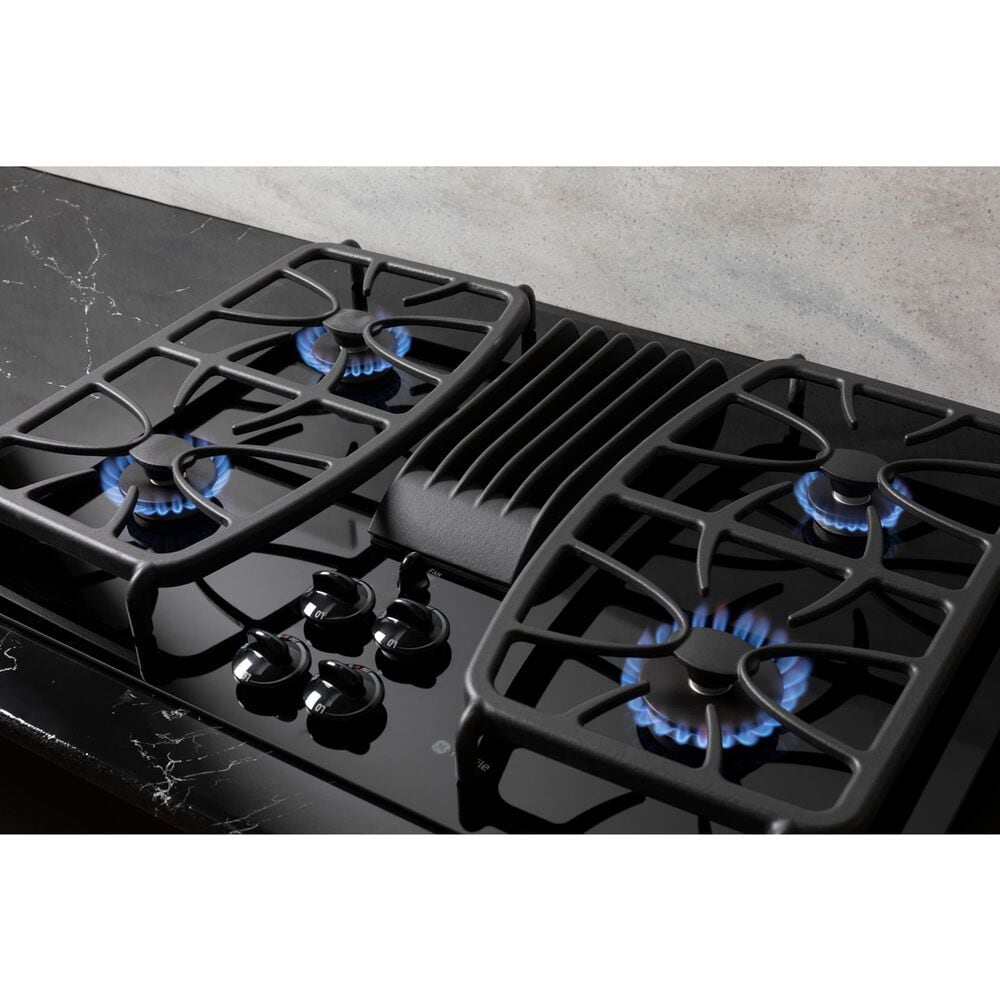 GE Profile 30&quot; Built-In Gas Downdraft Cooktop in Black, , large