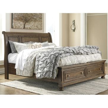 Ashley Flynnter King Storage Bed in Medium Brown, , large