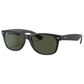 Rayban Glasses New Wayfarer Classic Sunglasses with G-15 Green Lenses in Matte Rubber Black, , large