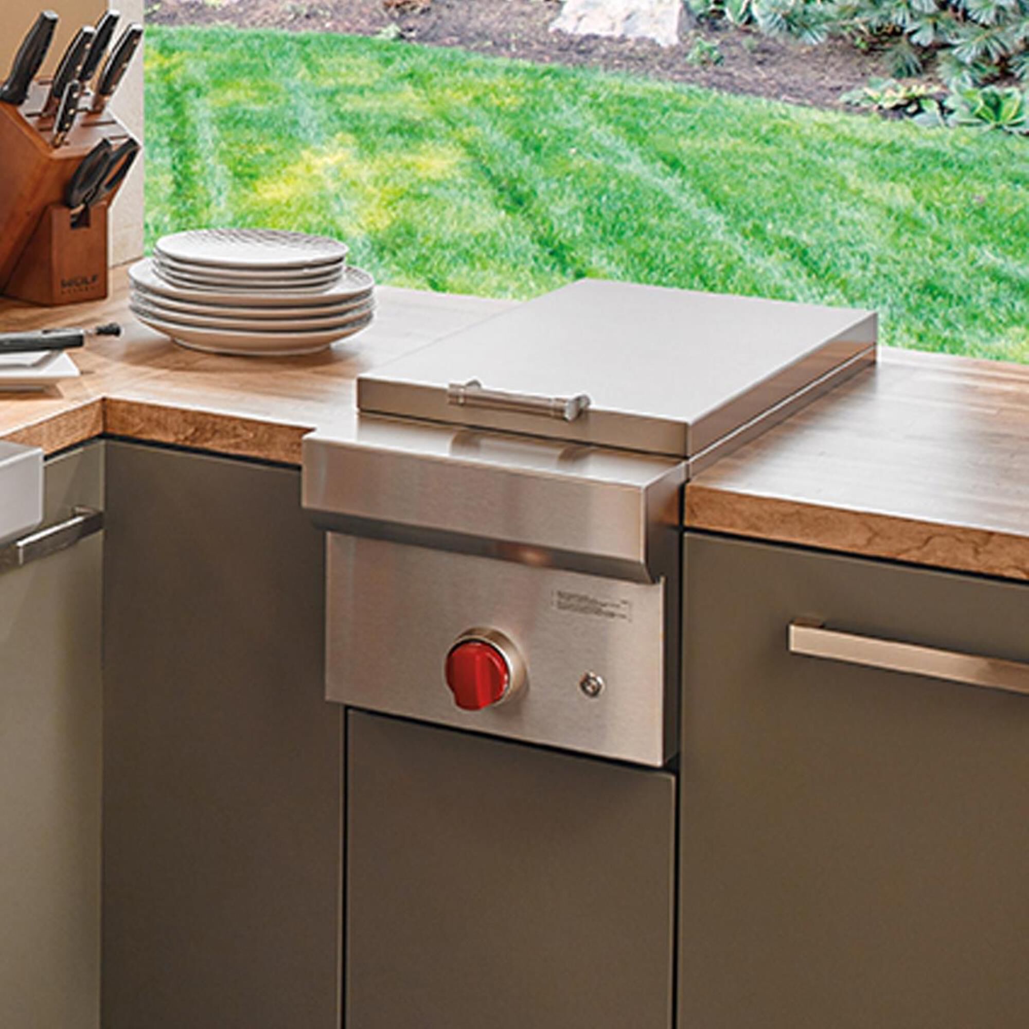 Outdoor kitchen outlet components
