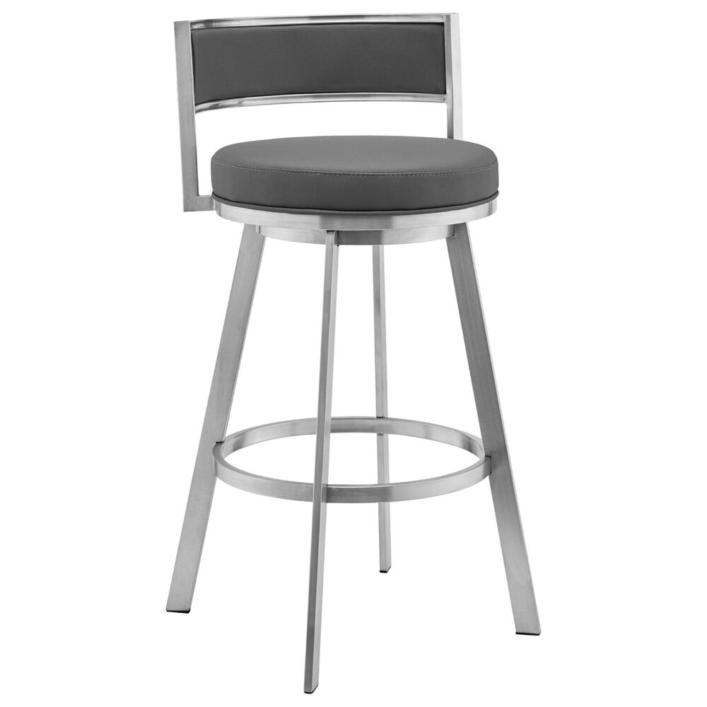 Blue River Naomi and Roman 5-Piece Counter Height Dining Set in Stainless Steel, , large