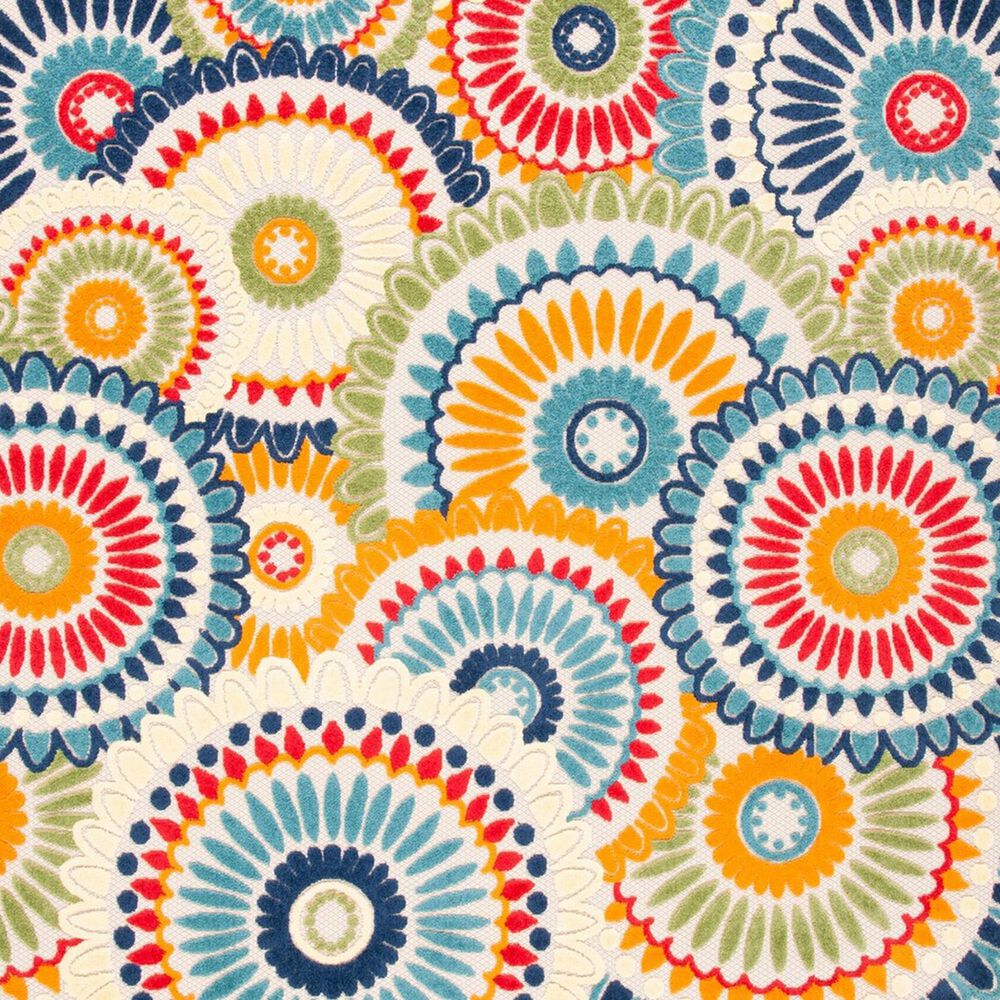 Safavieh Cabana CBN382M 2&#39;2&quot; x 7&#39; Blue and Ivory Indoor/Outdoor Area Performance Rug, , large