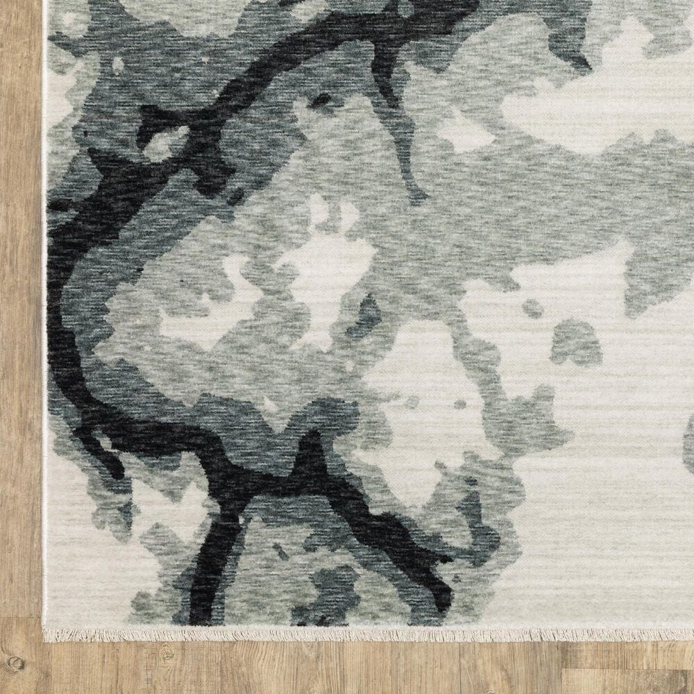 Oriental Weavers Echo ECH08 Blue and Ivory 3&#39;3&quot; x 5&#39; Area Rug, , large