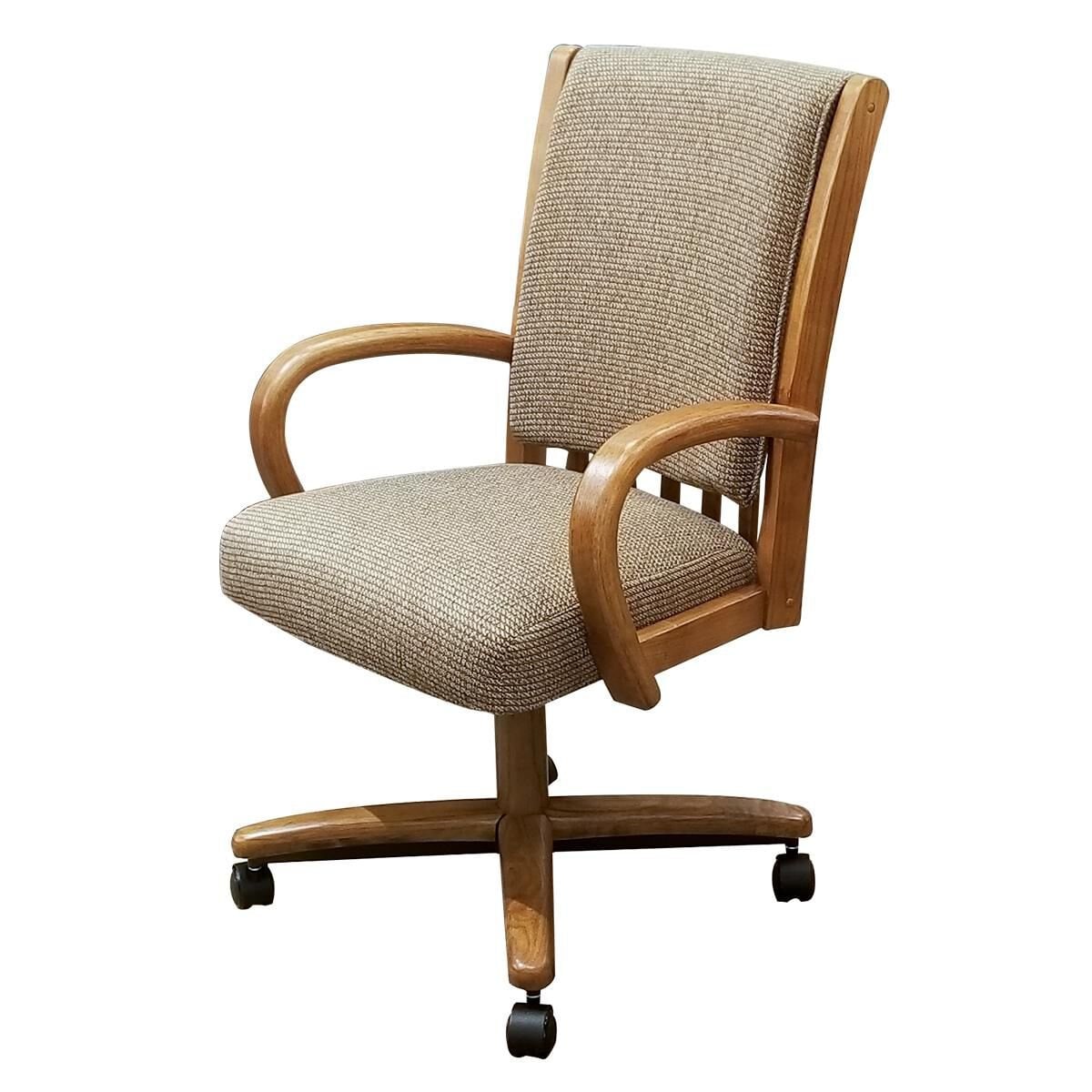 Chromcraft Bucket Chair with Arms in Chestnut and Cardiff Nutmeg