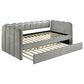 Crown Mark Melody Daybed with Trundle and LED Lights in Light Grey, , large