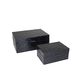 Maple and Jade Handmade Decorative Box with Hinged Lid in Black Set of 2, , large