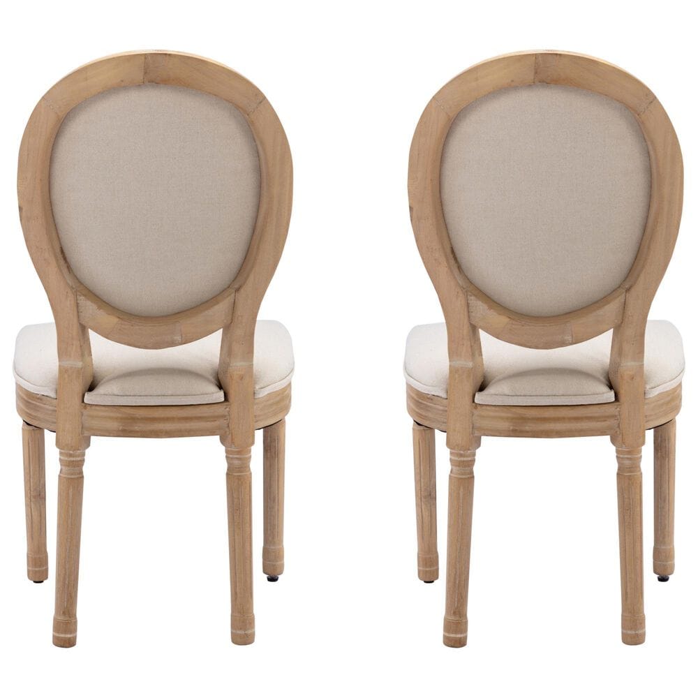 Hearth and Haven Upholstered Side Chair in Beige (Set of 2), , large