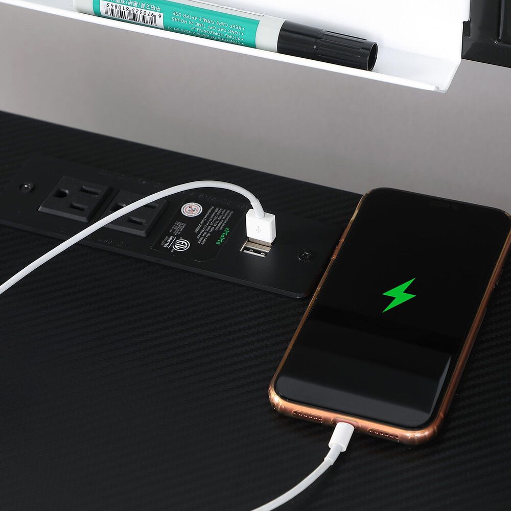 Coaster Jessie Writing Desk with Whiteboard and USB in Black, , large