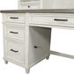 Riva Ridge Caraway Single Pedestal Desk in Aged Ivory and Brown, , large
