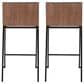 Lumisource Mason Mara Counter Stool with Grey Cushion in Black and Walnut (Set of 2), , large