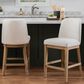 Linon Home Decor Tucker Counter Stool with Cream Cushion in Natural Brown (Set of 2), , large