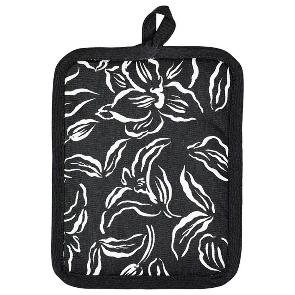 Mukitchen Designer Potholder in Water Lily Black, , large