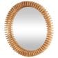 Maple and Jade 32" Round Wall Mirror with Spiral Edges in Brown, , large