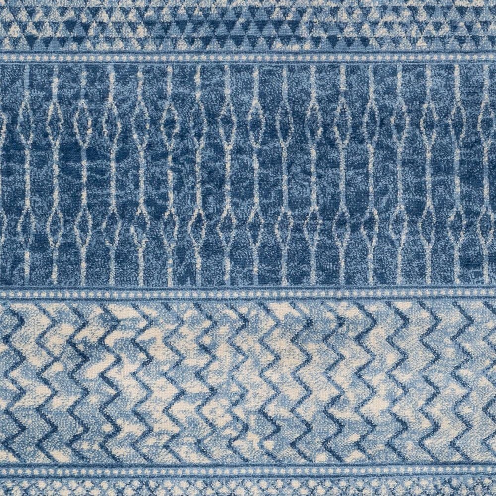 Surya Monaco MOC-2305 2&#39;6&quot; x 8&#39; Bright Blue, Navy and Cream Runner, , large
