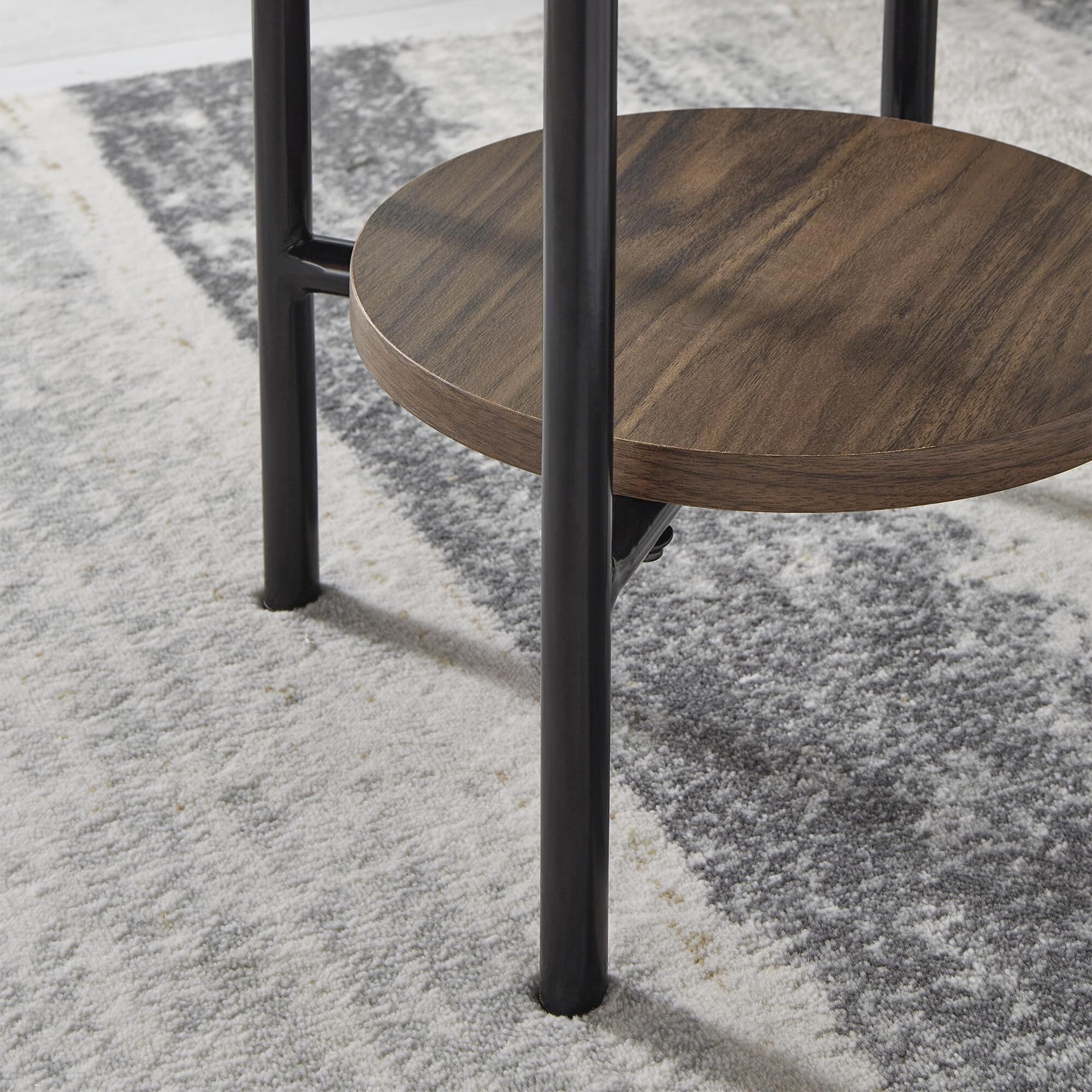 Ashley Wrenwich Occasional Table Set in Brown, Black and White