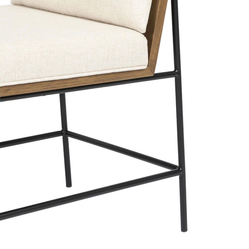 Four Hands Westgate Crete Dining Chair with Savile Flax Cushion in Black, , large
