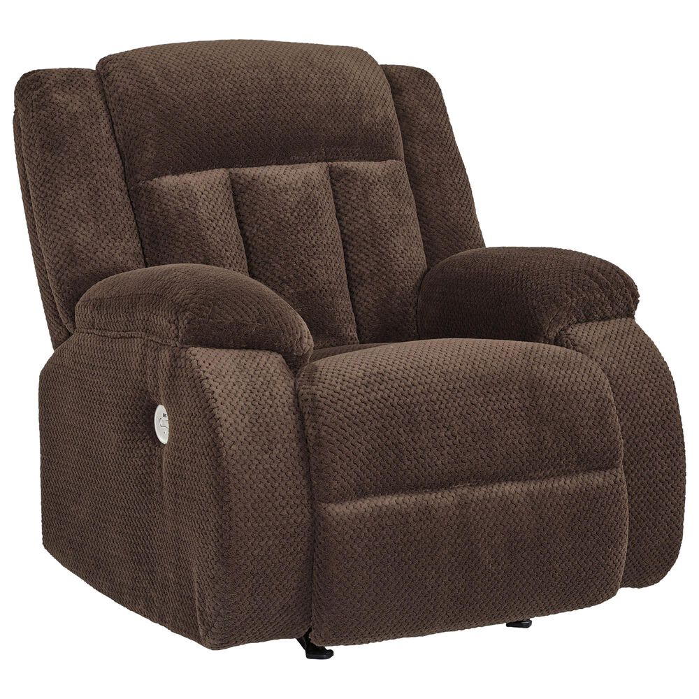 Ashley Observation Power Rocker Recliner in Chocolate, , large