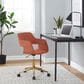 Lumisource Margarite Task Chair with Orange Fabric Cushion in Black, , large