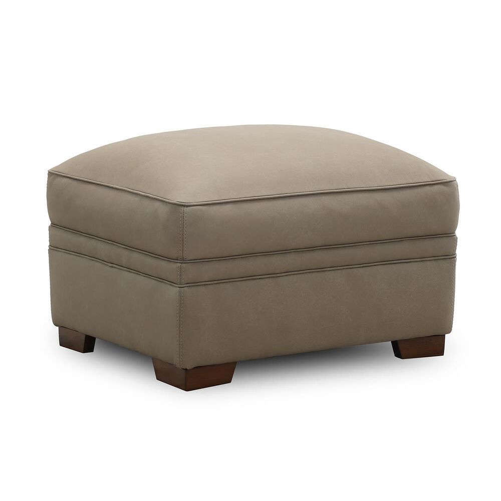 Sienna Designs Leather Ottoman in Succulents Light Grey, , large