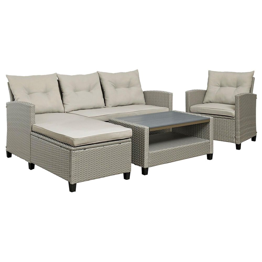 Tiddal Home Boardwalk 4-Piece Sectional Set in Tan, , large