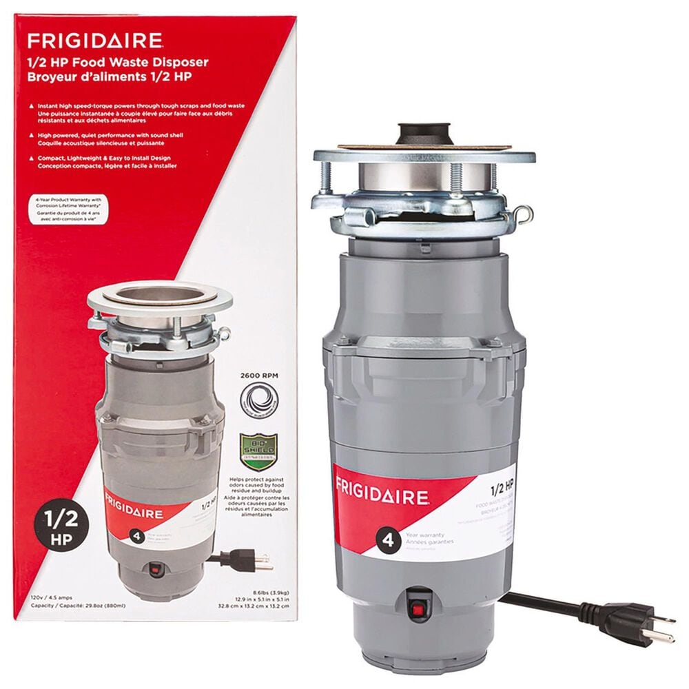 Frigidaire 1/2 HP Corded Disposal in Stainless Steel and Gray, , large