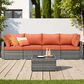 HOMLUX 5-Piece Patio Conversation Set with Two Ottomans in Orange Red, , large