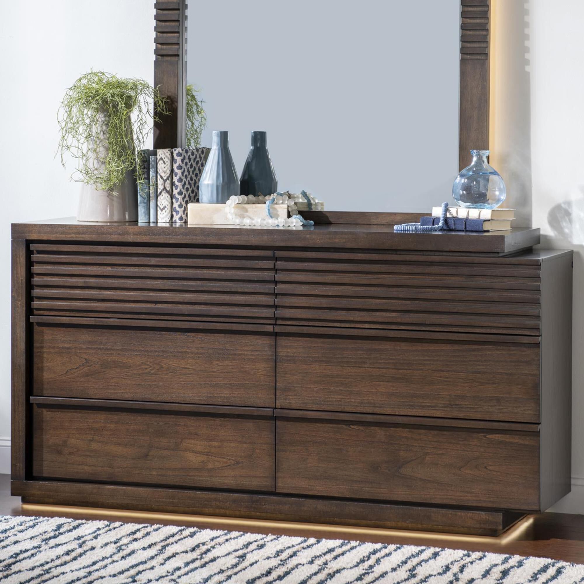 St Claire Home Architect 6-Drawers Dresser in Onyx with Jewelry Tray
